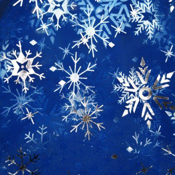 Снежинки фольга на синем еврофатине